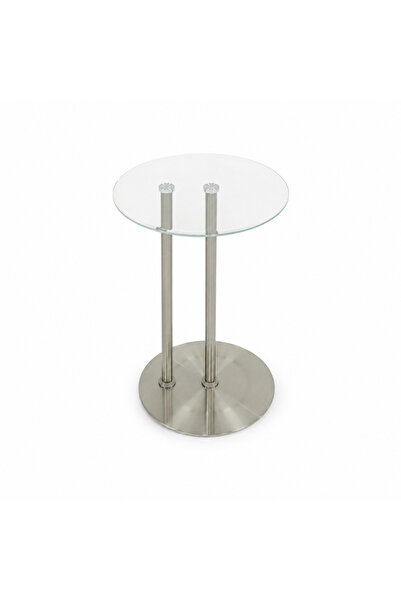 Palma homez Side Table Silver Glass 35X35 cm