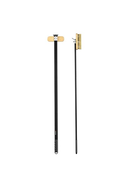 Generic G.a HOMEFAVOR Pizza Oven Brush with Scraper, 46.5 inch Long Handle (D...