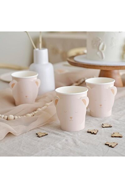 Generic Ginger Ray White Paper Cups with Pop-Out Teddy Bear Ears Baby Shower ...