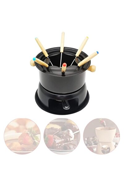 Generic Chocolate Fondue Maker Set Pot Mini Stainless Steel Cheese 6 Dipping ...