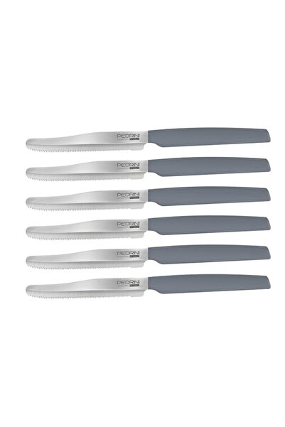 Generic TABLE KNIVES SET 6PCS DARK GREY HANDLE