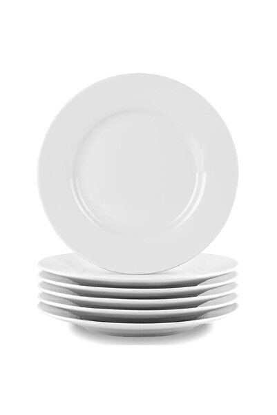Generic Bestone 6-Piece Porcelain Salad Plates, 8 Inch, Classic Round and Whi...