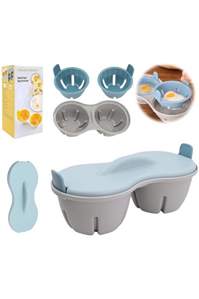 Generic Egg Poacher Microwave Egg Cooker, 2 Cavity Edible Silicone Double Dra...