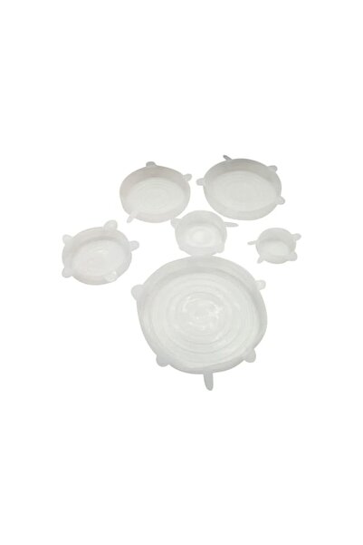 Generic 6-Piece Reusable Stretch Lid Set White 14.5Inch