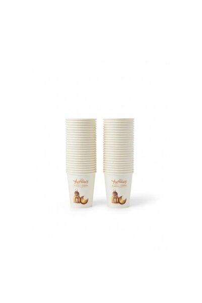 Generic Ramadan Mubarak Paper Cups – 300ml Festive Lantern & Crescent Design ...