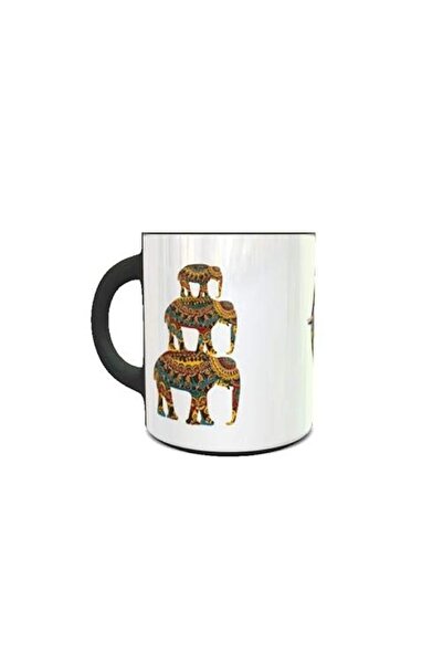 Generic imPRESS Color Changing Heat Sensitive Coffee Mug with Etnic Elephant ...