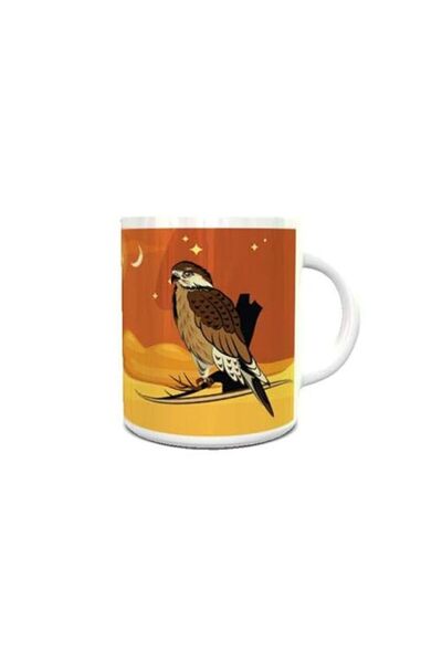 Generic Impress Ceramic Coffee Mug with Arabian Falcon Illustration Design (W...