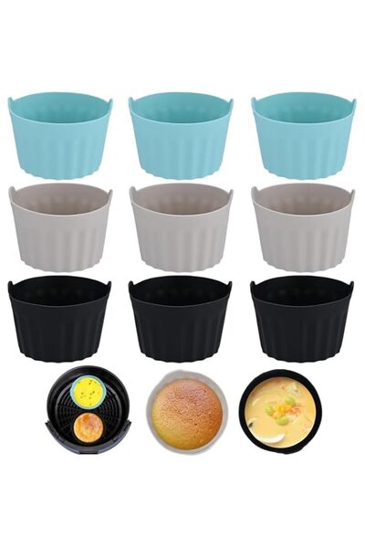 Generic Bolivia's Ramekins For Air Fryer, 9 PCS Silicone Heat Resistant Bakin...