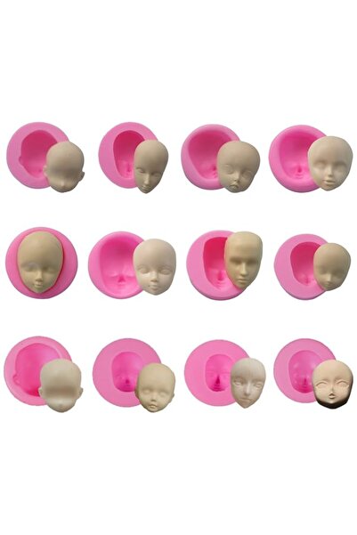 Generic 12pcs Baby Face Silicone Molds Baking Tools Handmade Polymer Clay Mou...