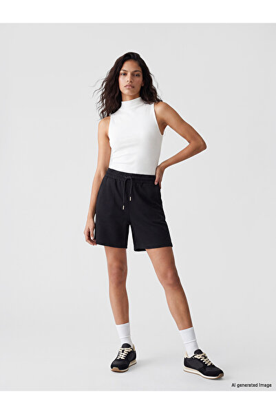 LC Waikiki Trendlucky Women's Shorts with Elastic Waist and Difference in Color