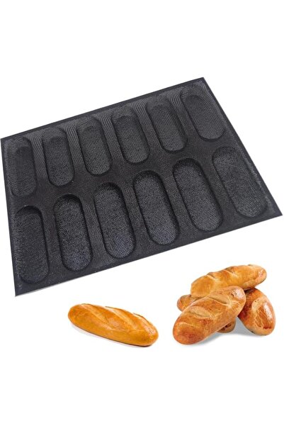 Generic Silicone French Baguette Pan Perforated Baking Bread Mini 12 Loaf San...
