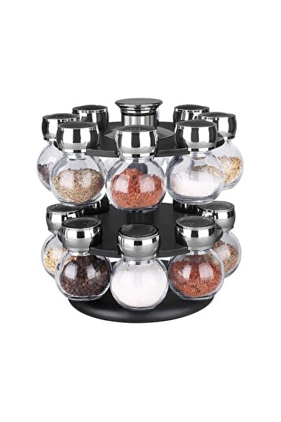 Generic Glass Spice Jar Rack Set 16 Pieces