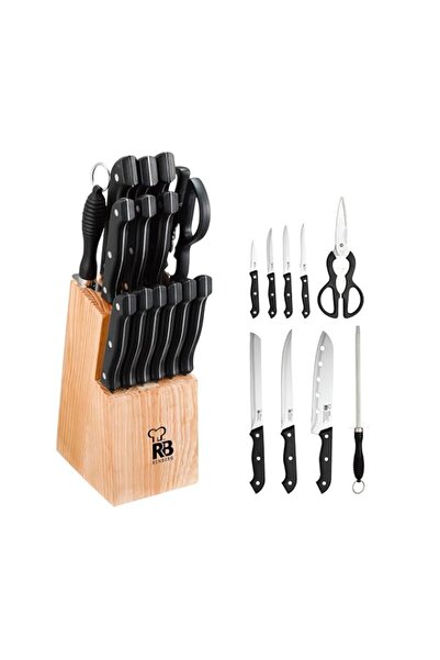 Generic Renberg Tenessy 15Pcs Knife Set With Wooden Block, Bgrb2528, Multi Co...