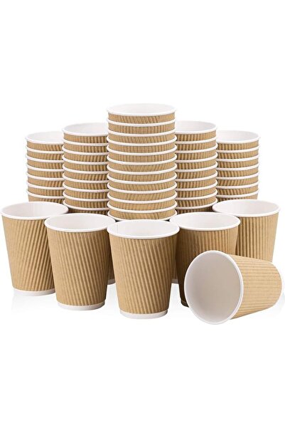 Generic Brown Disposable Ripple Insulated Coffee Cups | Eco-Friendly Disposab...
