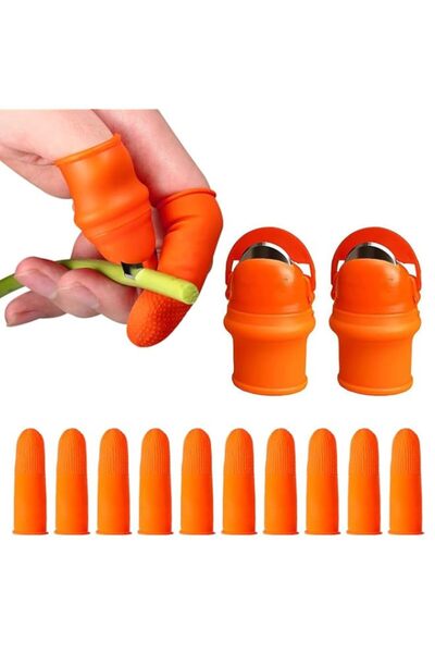 Generic ELEPHANTBOAT® 2Pcs Thumb Knife Cutter Set with 10Pcs Rubber Finger Pr...