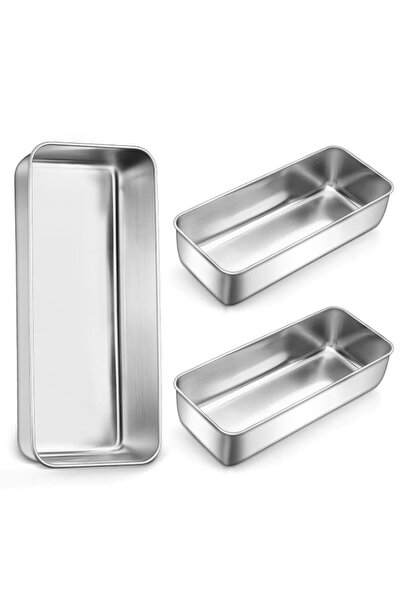 Generic 3 Pack 12x5 Inch Loaf Pans, Stainless Steel Baking Pans Set for Homem...