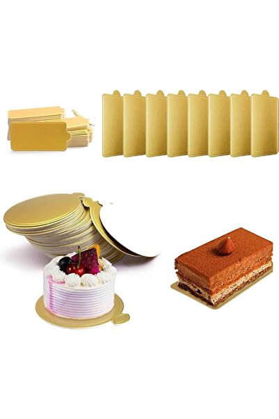 Generic Mini Golden Cardboard Cake Base, 200PCS Cake Paper Plates Circle Card...