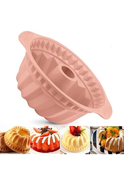Generic Cake Mould Silicone Baking Pan, 24cm 9.5'' Fluted Tube Cake Pan Ring ...