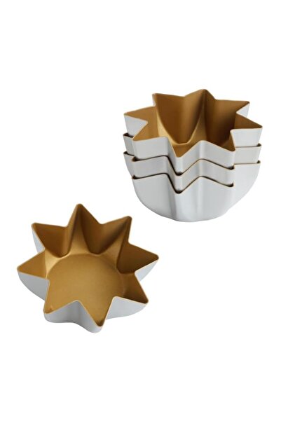 Generic Star-Shaped Non-Stick Cake & Bread Molds Set of 4, 5-Inch Golden Alum...