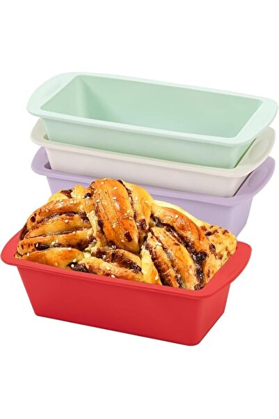 Generic Silicone Loaf Tins,4 Pcs Mini Loaf Tins,Silicone Cake Tins,Non-Stick ...