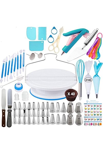 Generic ARTC Cake Decorating Kit, Baking Supplies With 11 Inch Cake Turntable...