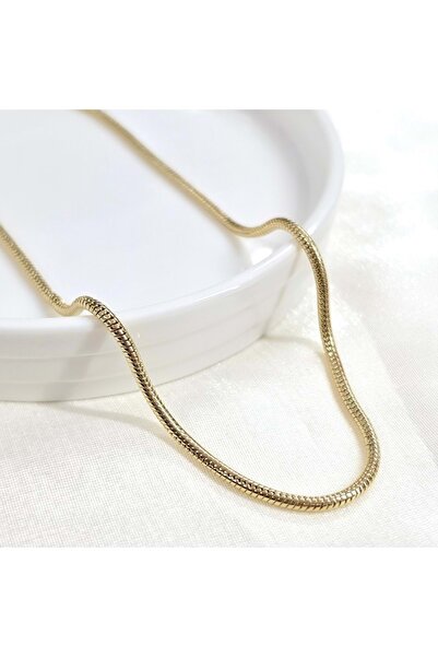 Güler Yüzlü Silver Xuping 2.5 mm Pipe Chain Necklace 45 cm Gold