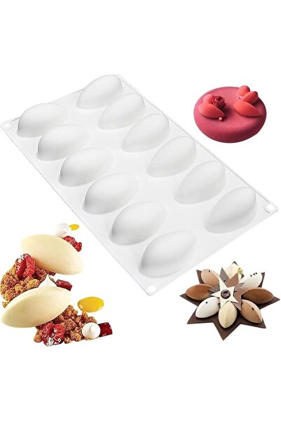 Generic THE WHITE SHOP 12 Cavities Dessert Silicone Molden Tray per Cavity,Ov...