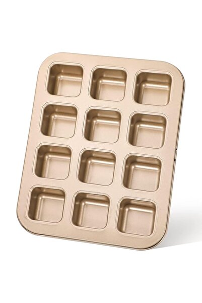 Generic Brownie Cake Pan, 12-Cavity Non-Stick Square Muffin Pan 1.6 Inch Deep...