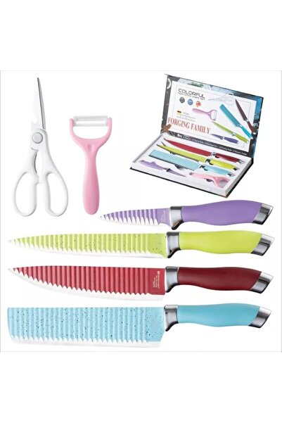 Generic Vio 6 pcs Kitchen Knives Eco-friendly Spray Paint Chef Knife Peel Kit...