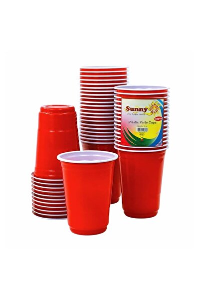 Generic Plastic Party Cups - Red 16oz (475ml), 50 Pieces - Disposable Sturdy ...