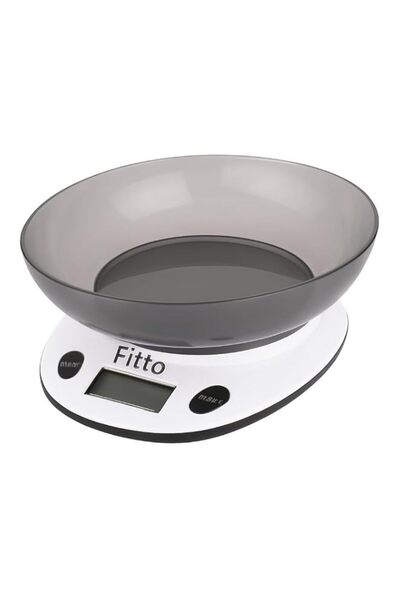 Generic Fitto Electronic Kitchen Scale with Bowl, Battery Operated, White