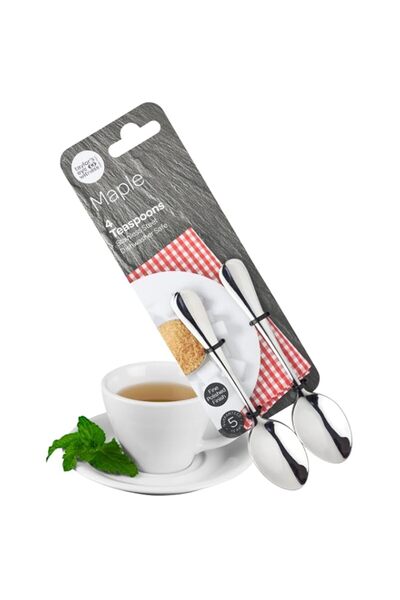 Generic Tew Maple Cutlery Tea Spoons Set Of 4 Stainless Steel Teaspoons