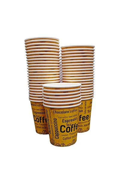 Generic Disposable Paper Tea Cups 50-Piece Set, Yellow