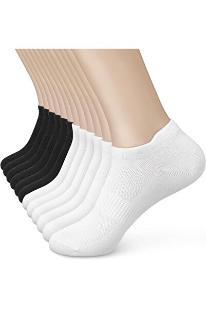 GENERAL Cotton Ankle Socks for Women - Soft, Thin, No-Show, White Athletic Sh...
