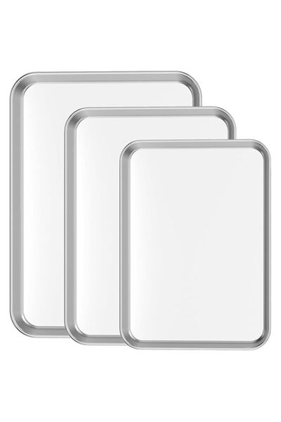 Generic Cookie Sheet Baking Sheet Set of 3, Commercial Grade Stainless Steel ...