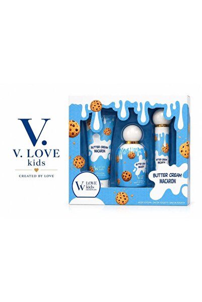 V.V LOVE Kids Gift Set - Butter Cream Macaron Eau de Toilette & Body Lotion -...