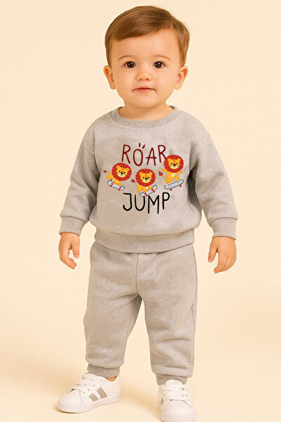 bebekpare Boy's Sweatshirt Set Gray Jump