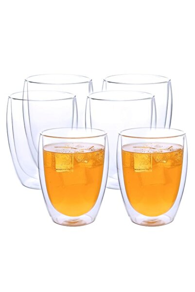 Generic WELLS Double Walled Coffee Glasses Set of 6pcs Clear Glass Insulated ...