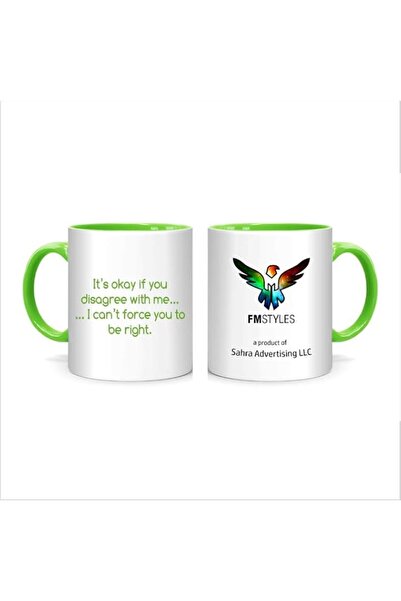Generic FMstyles I Can't Force You to Be Right Quote Mug, Green (FMS551)