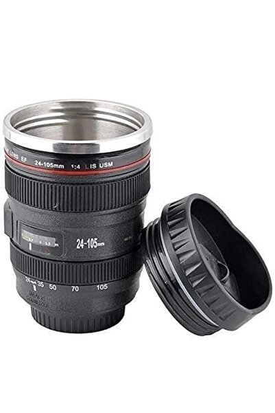 Generic Stainless Camera Lens Coffee Mug (24-105mm, Black)