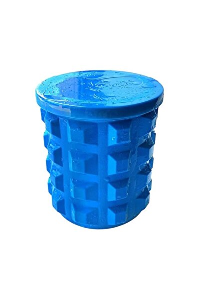 Generic Silicone Ice Cube Maker Mould Bucket With Lid Blue 131X131X146Millimeter