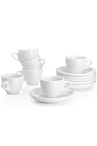 Generic Sweese 4304 Porcelain Espresso Cups with Saucers - 2 Ounce - Set of 6...