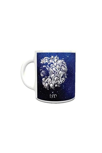 Generic Impress Ceramic Coffee Mug with Zodiac Leo Sign (White)