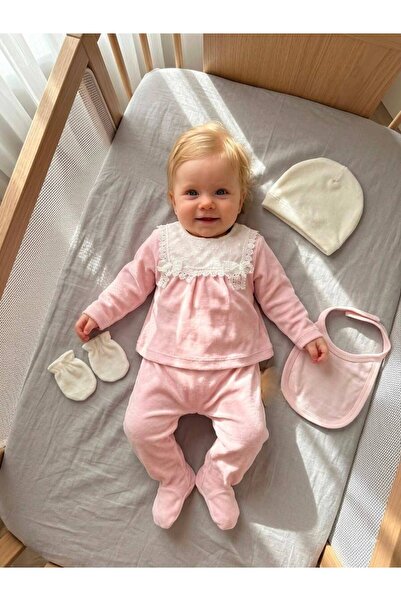 Bebila Baby Baby Girl Mevlütlük Velvet Winter Lace Hospital Discharge Set of ...