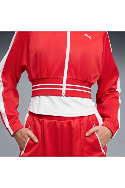 Puma T7 Pique Cropped Jacket Kırmızı Kadın Sweatshirt
