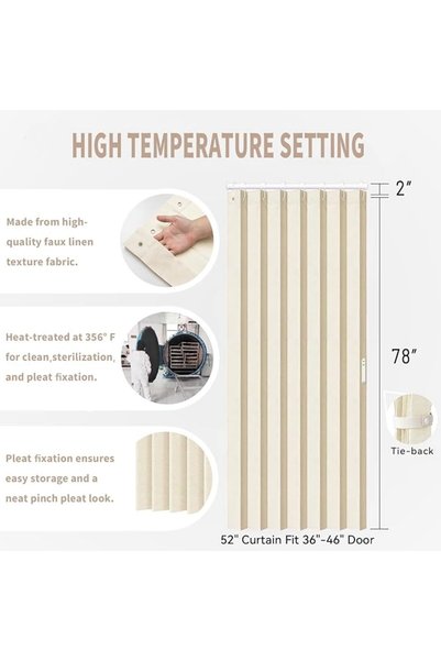 GENERAL Vatge - Accordion Style Door Curtains for Bedroom and Closet Without Door, Room Divider Curtain for