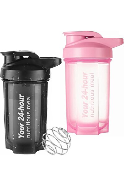 GENERAL 2-Pack Protein Shaker Bottle 500ml Leak-Proof and Bpa-Free for Gym