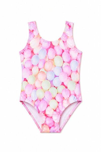MAVİ BONCUKK Girls' Patterned Swimsuit – Baby and Kids' One-Piece Swimsuit