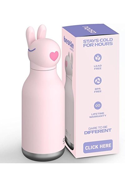 GENERAL Insulated Stainless Steel Water Bottle with a Soft Detachable Animal ...