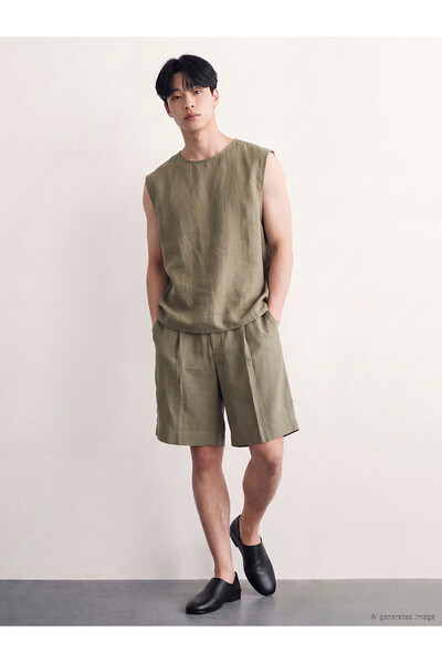 LC Waikiki Nevavm Loose Fit Linen-Look Men's Shorts with a Difference